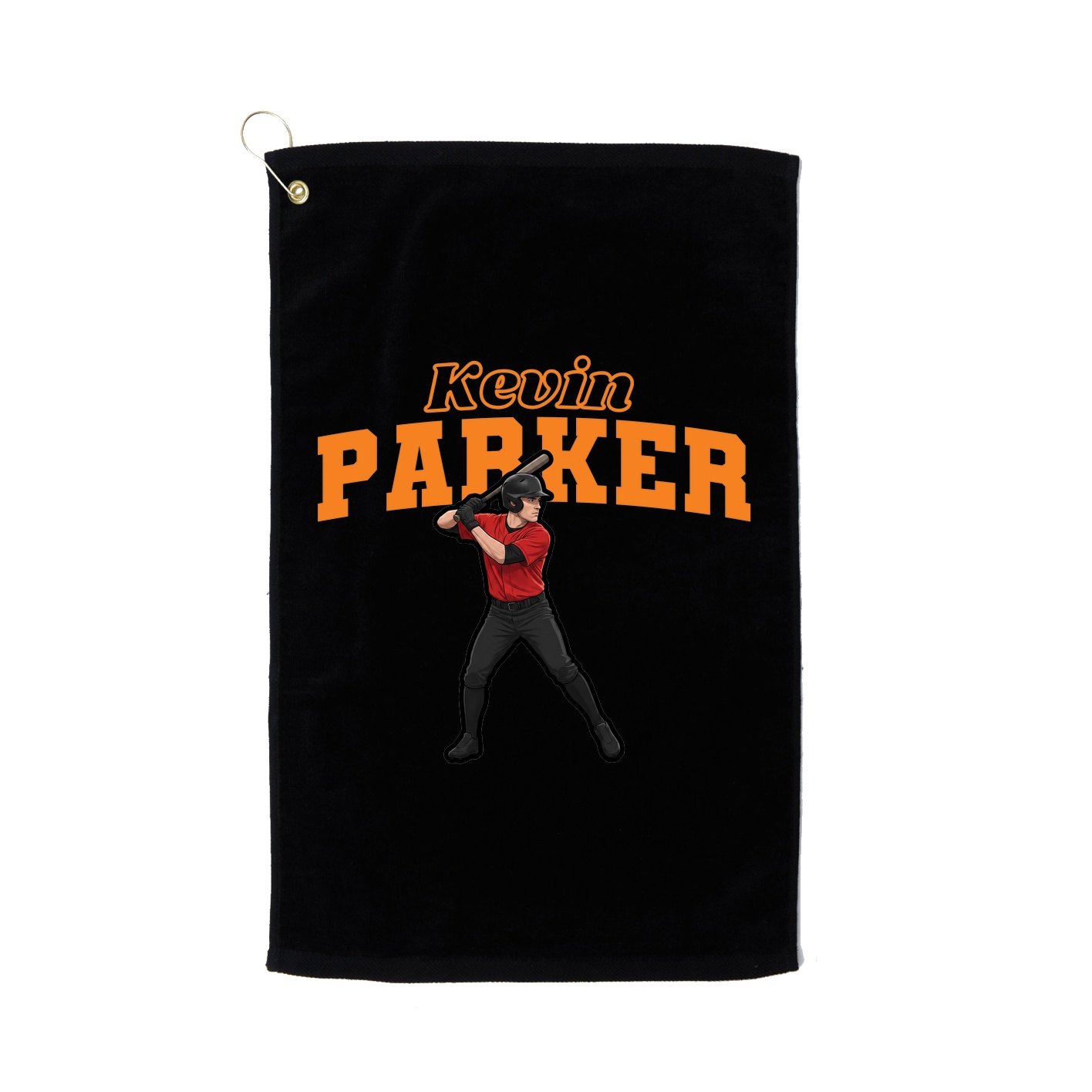 Golf Towel — Name Arch in Black