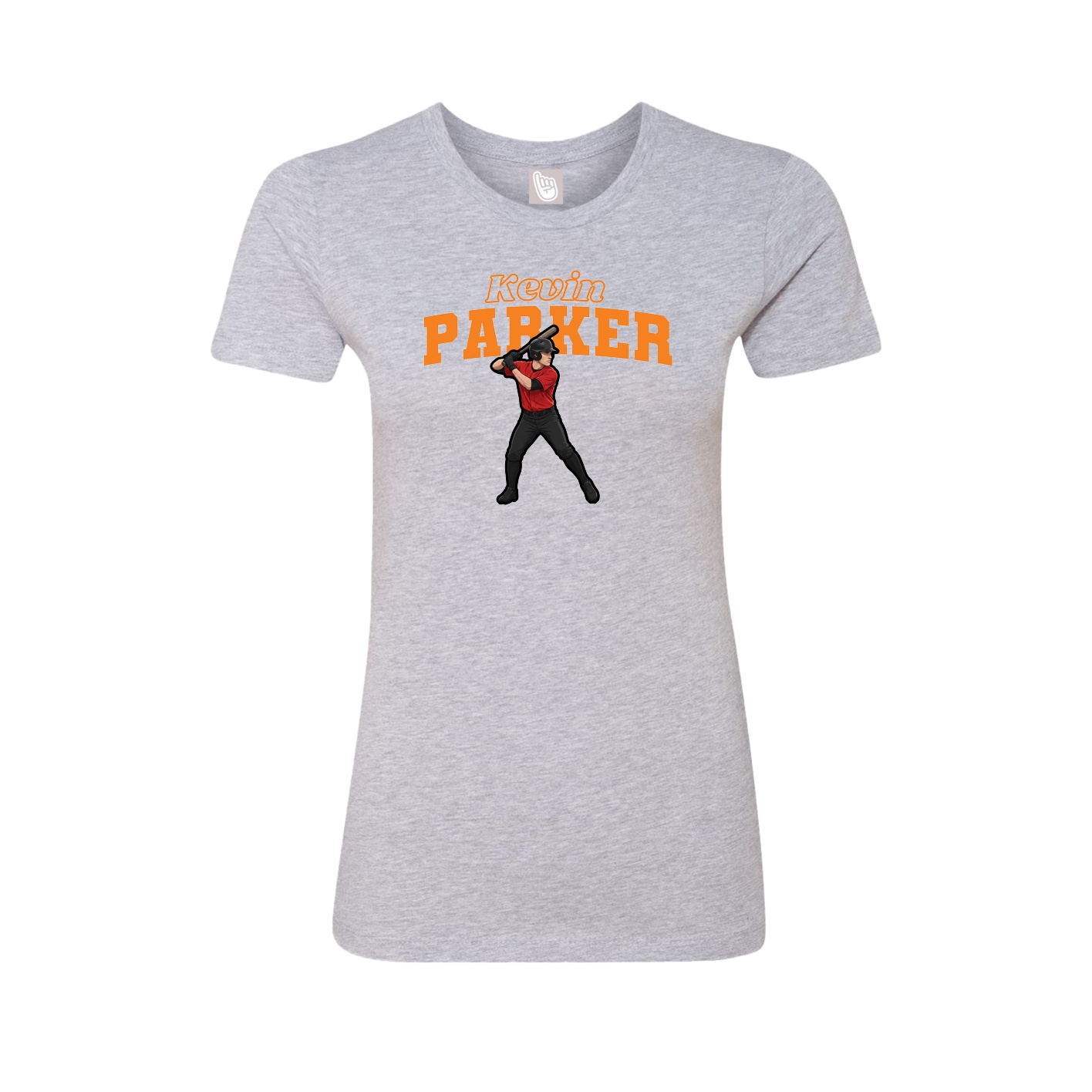Womens Tee — Name Arch in Grey