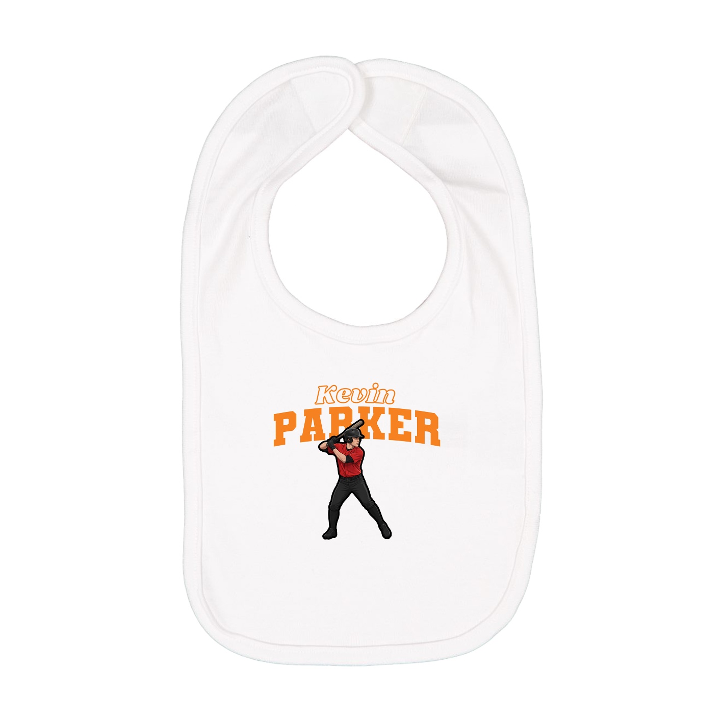 Infant Bib — Name Arch in White