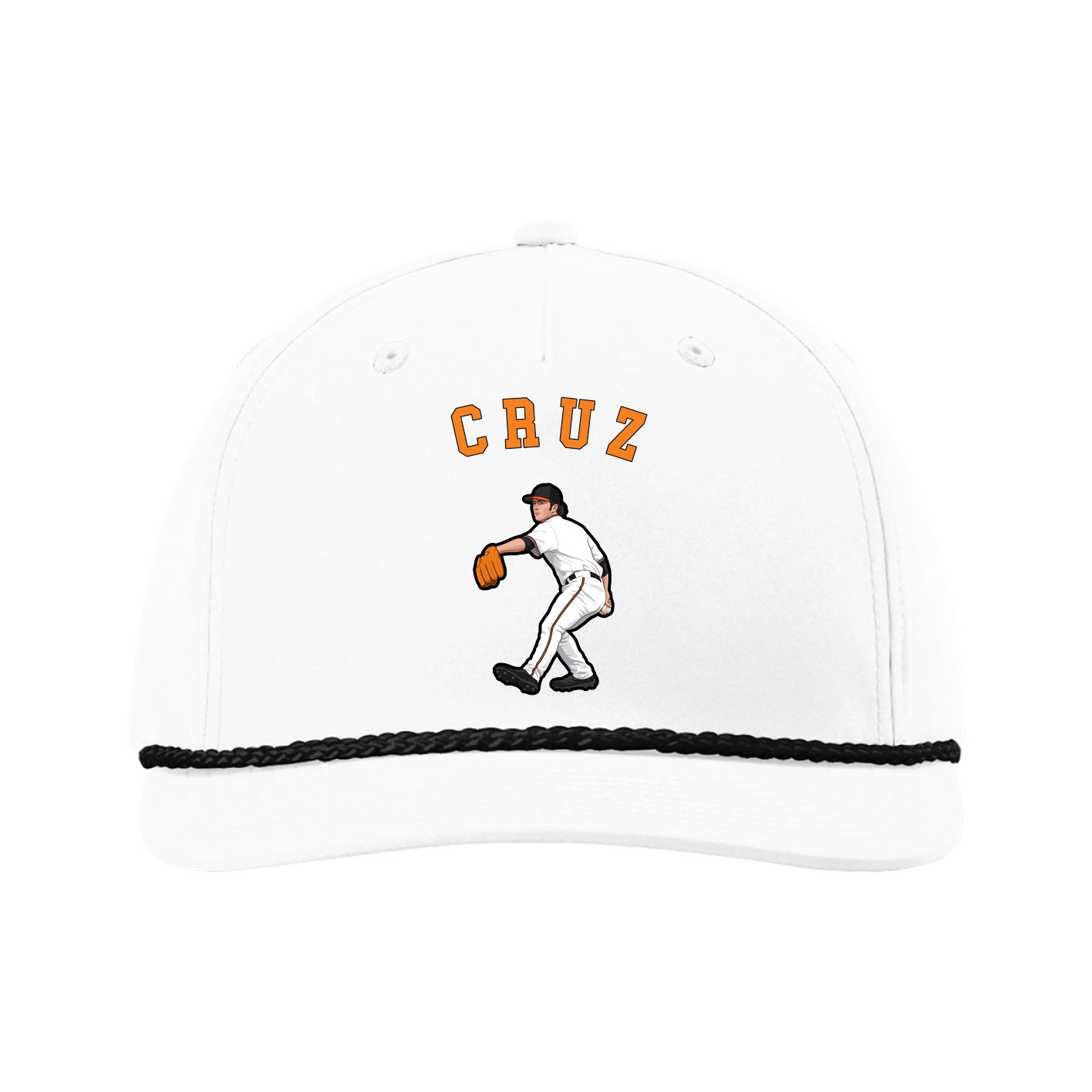 Five-Panel Classic Rope Cap — Shirsey Arch in White
