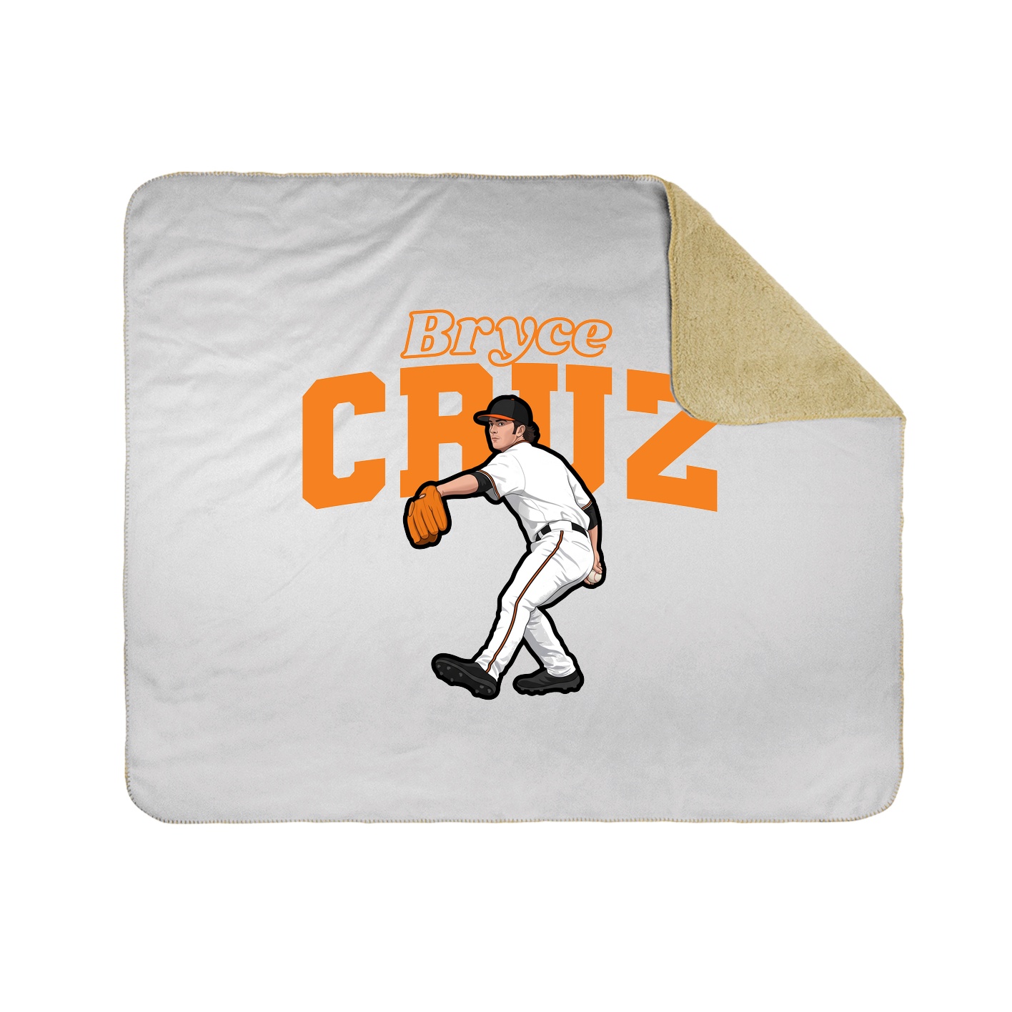 Throw Blanket — Name Arch in White