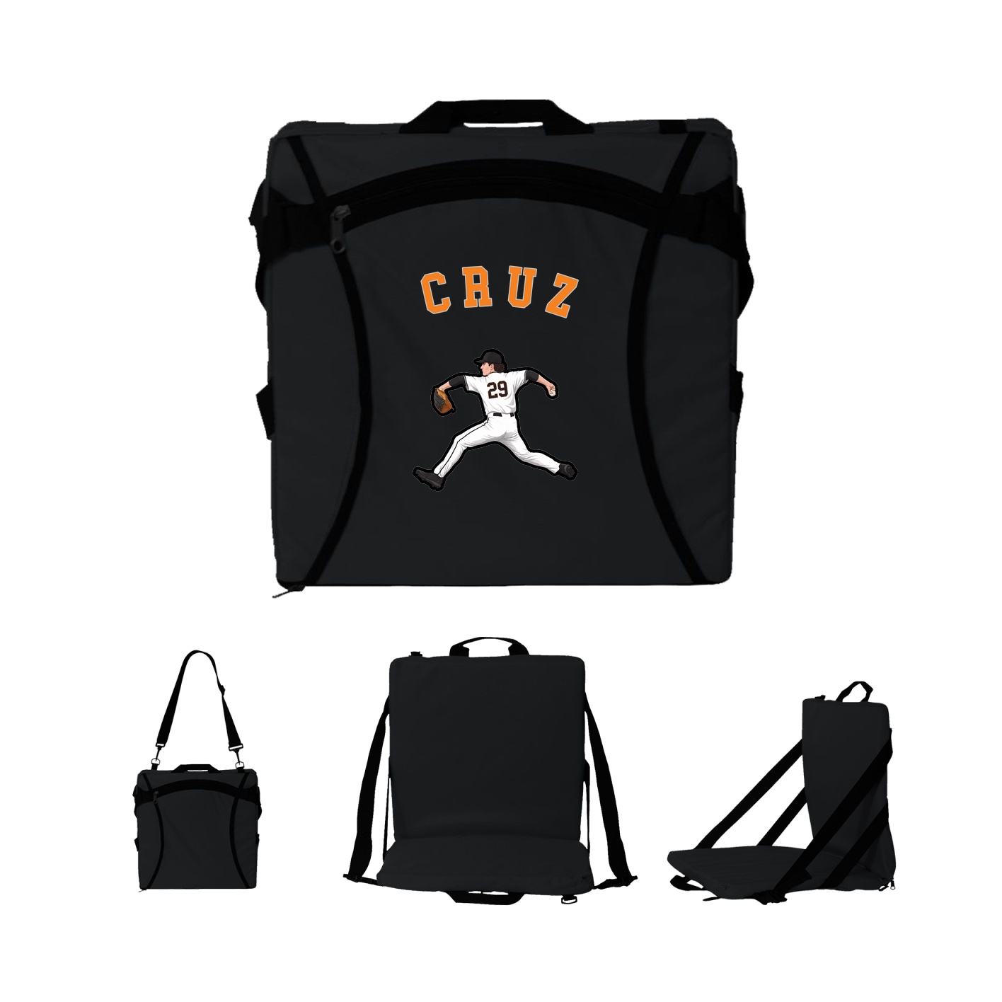 Folding Stadium Seat — Shirsey Arch in Black