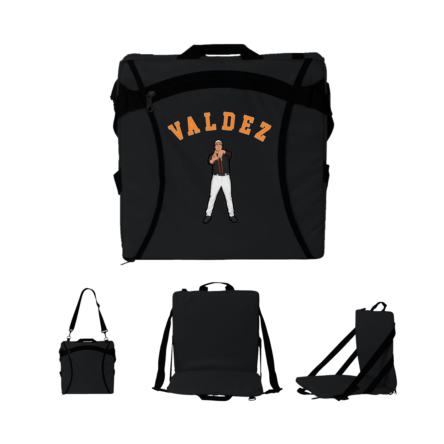 Folding Stadium Seat — Shirsey Arch in Black