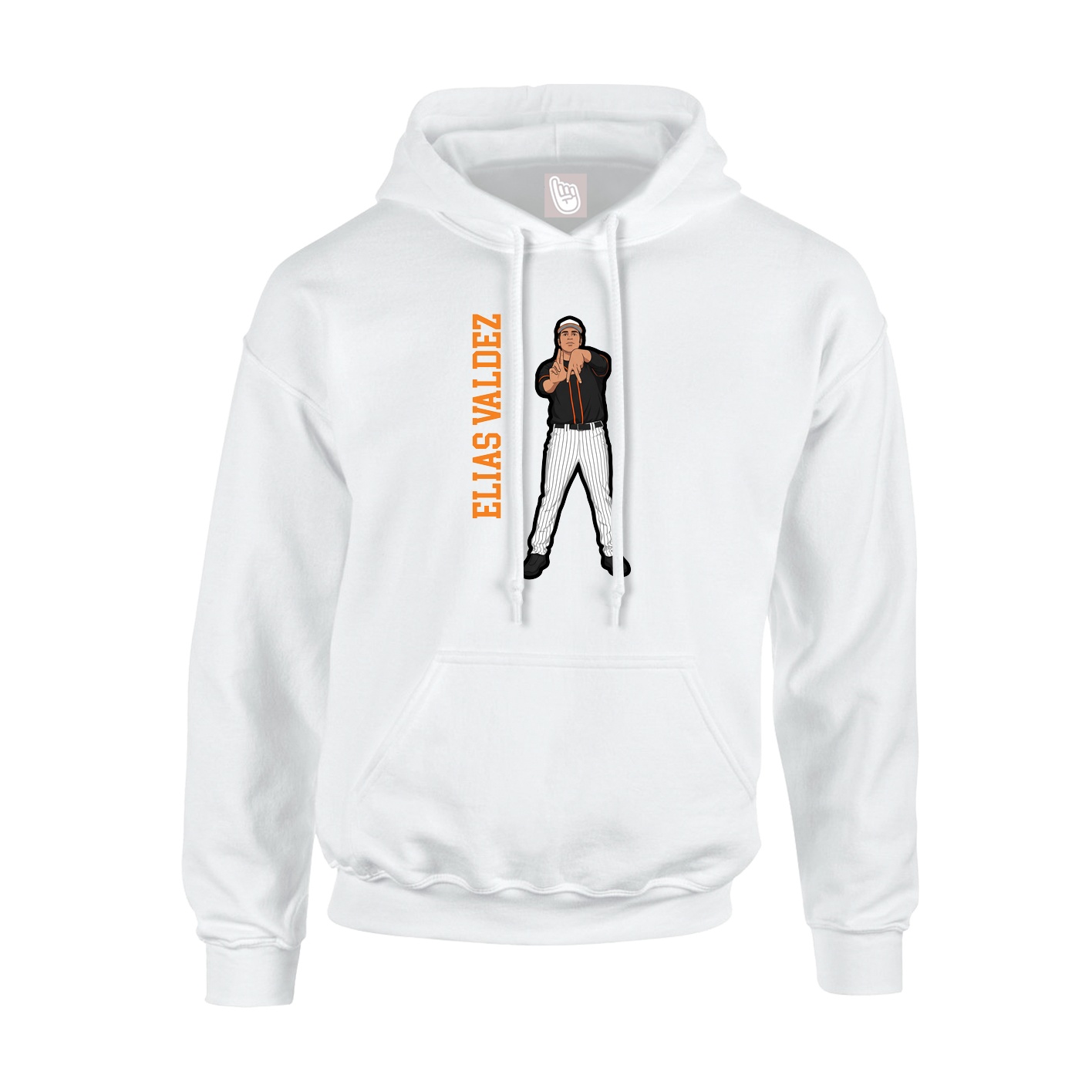 Hoodie — Name Vertical in White