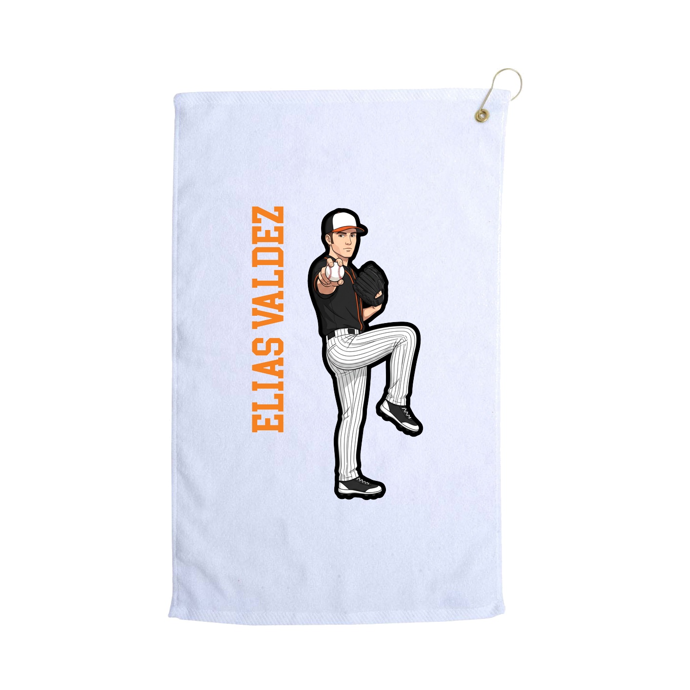 Golf Towel — Name Vertical in White