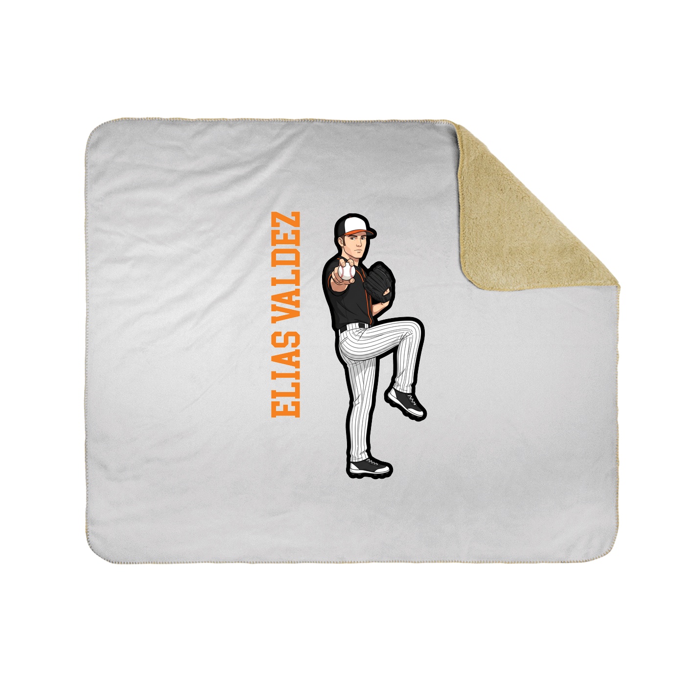 Throw Blanket — Name Vertical in White