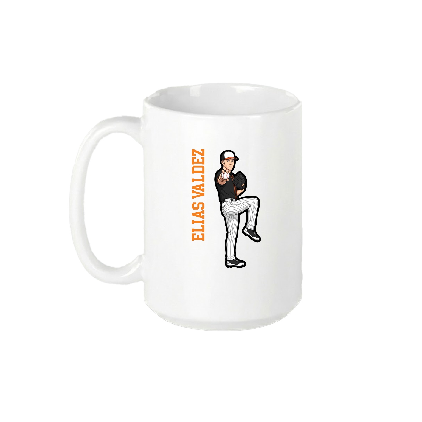 15oz Coffee Mug — Name Vertical in White