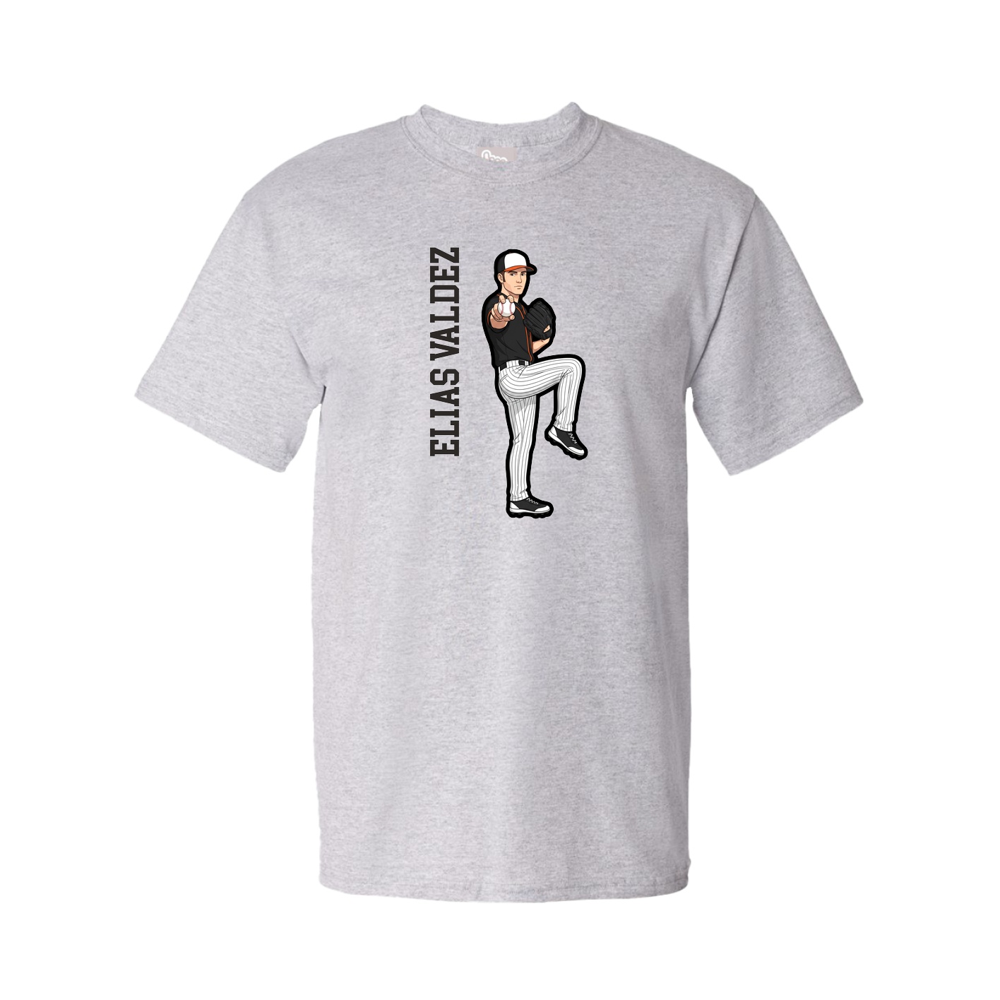 Youth Tee — Name Vertical in Grey