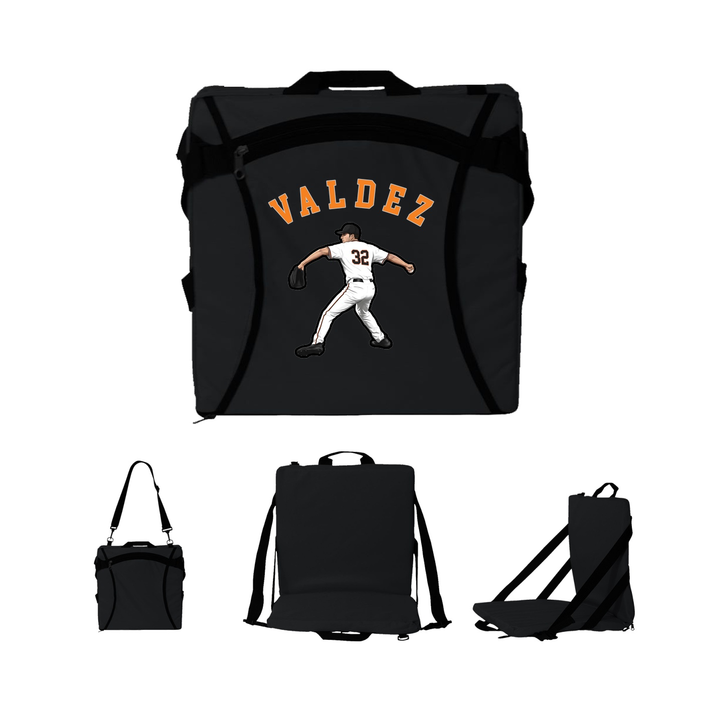 Folding Stadium Seat — Shirsey Arch in Black