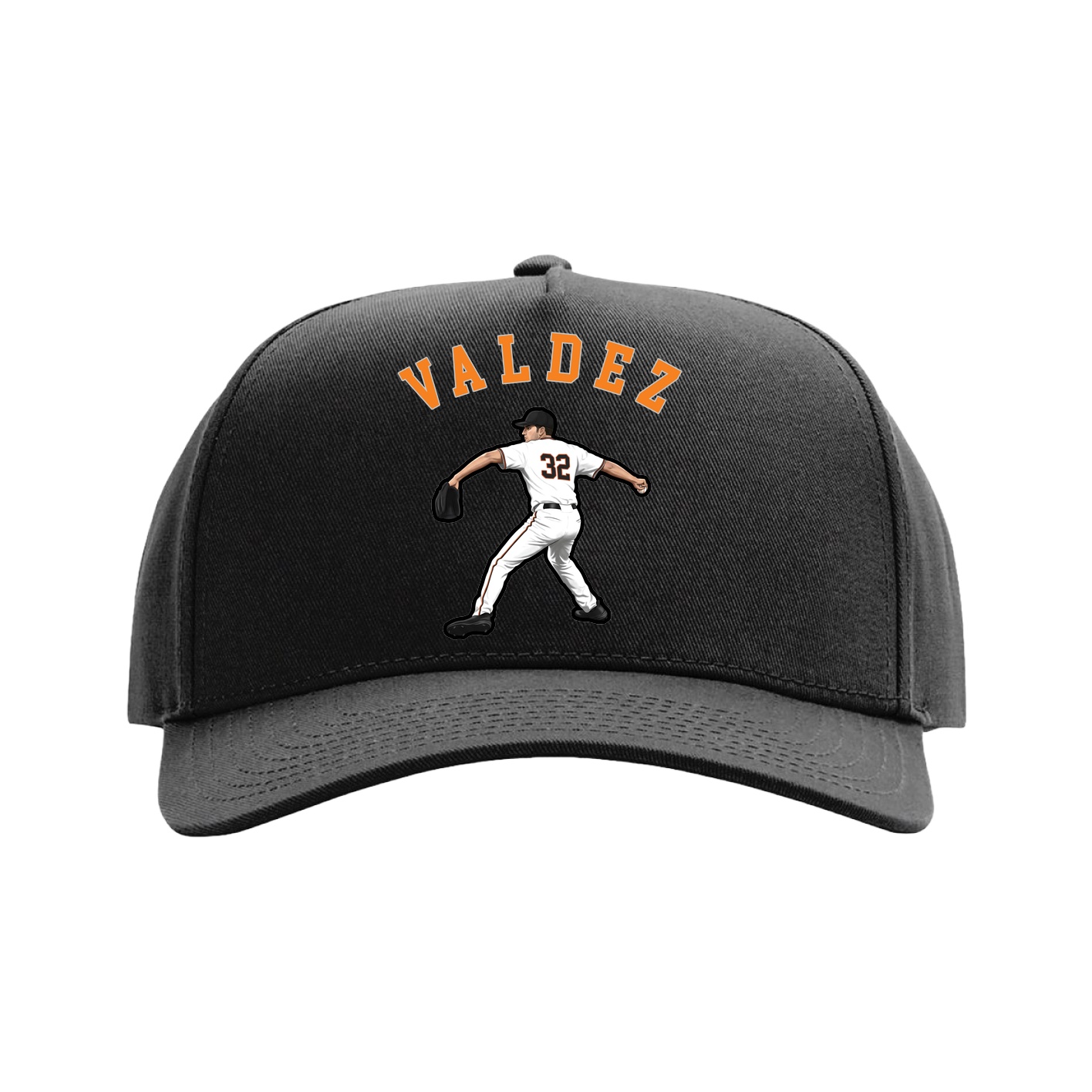 Full Fabric Five-Panel Champ Cap — Shirsey Arch in Black