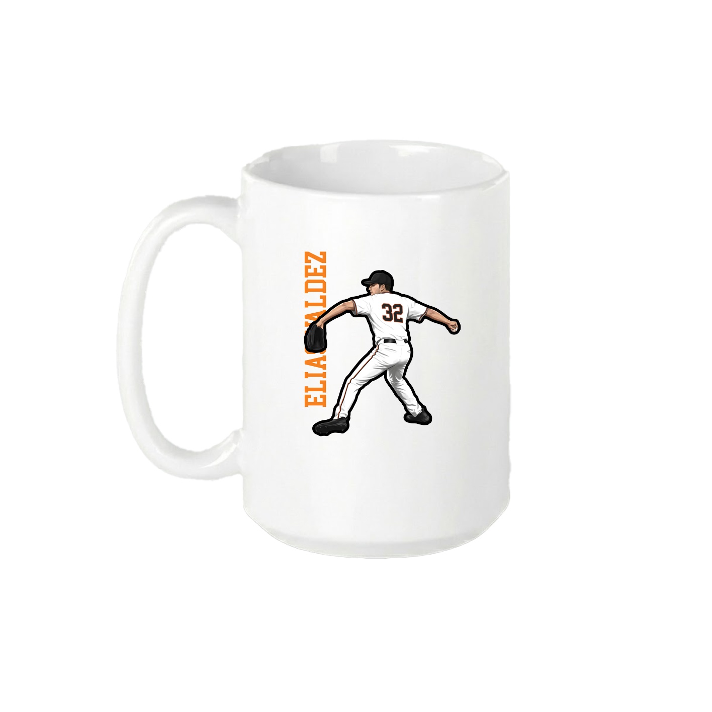 15oz Coffee Mug — Name Vertical in White