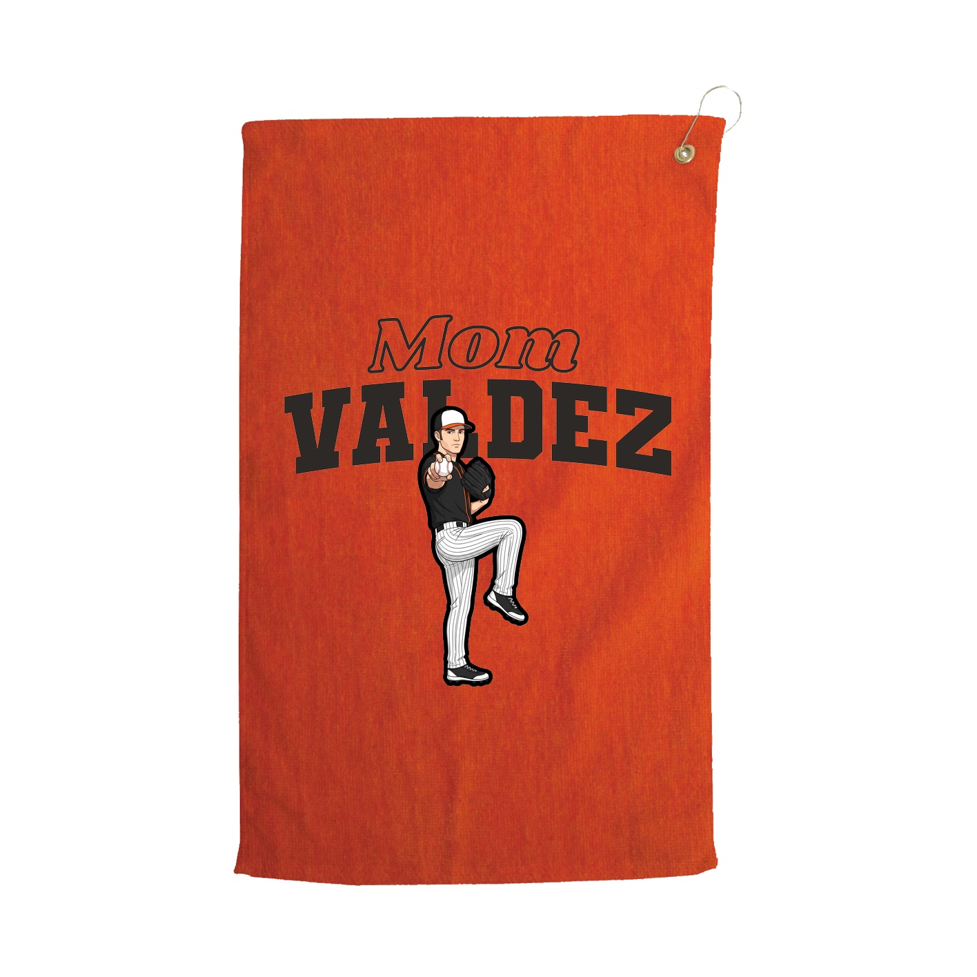 Golf Towel — Mothers Day Block in Orange