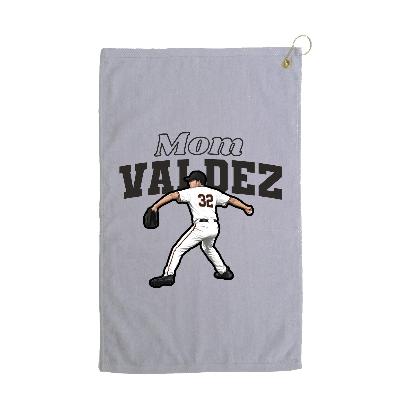 Golf Towel — Mothers Day Block in Grey