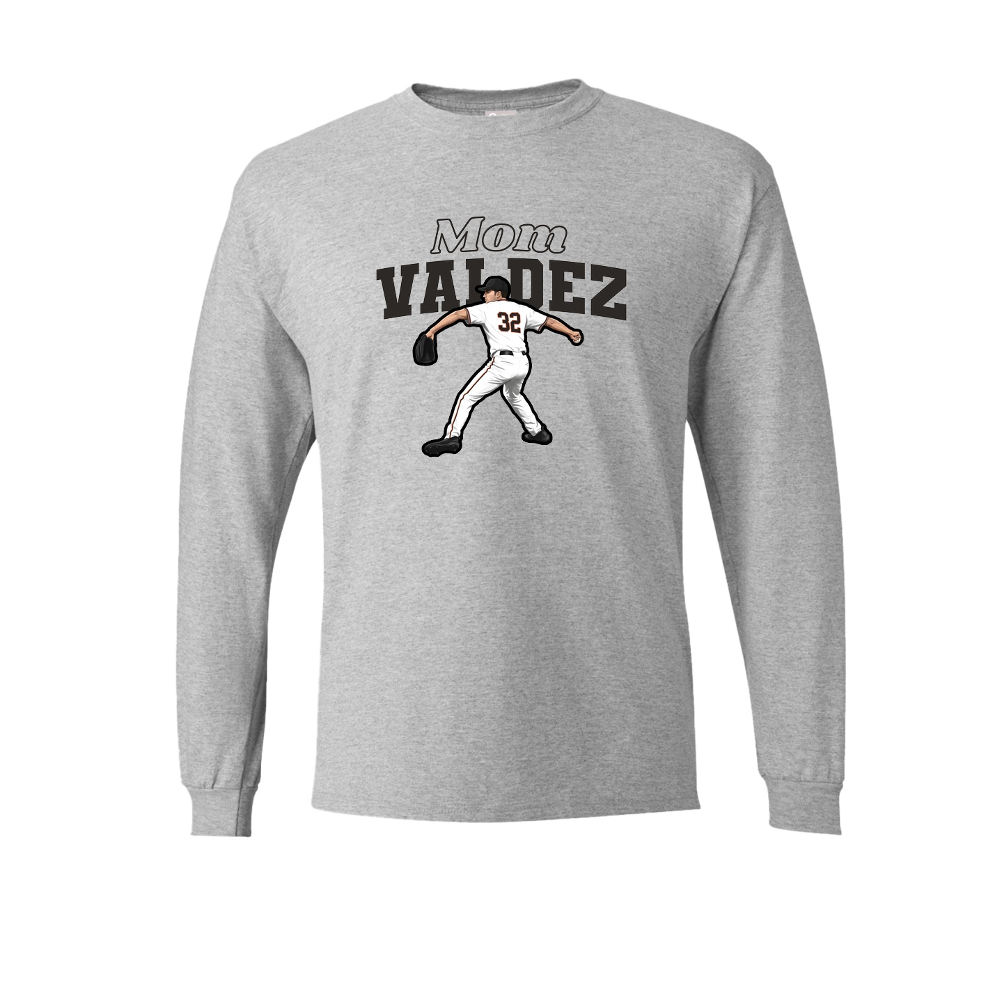 Long Sleeve Tee — Mothers Day Block in Grey