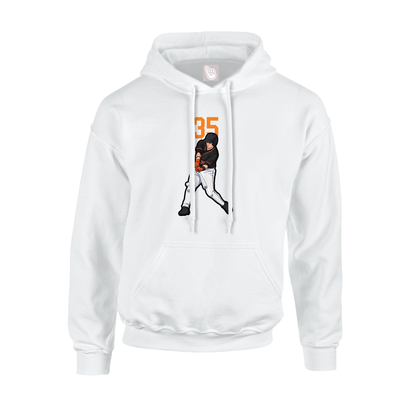 Youth Hoodie — Number Top in White