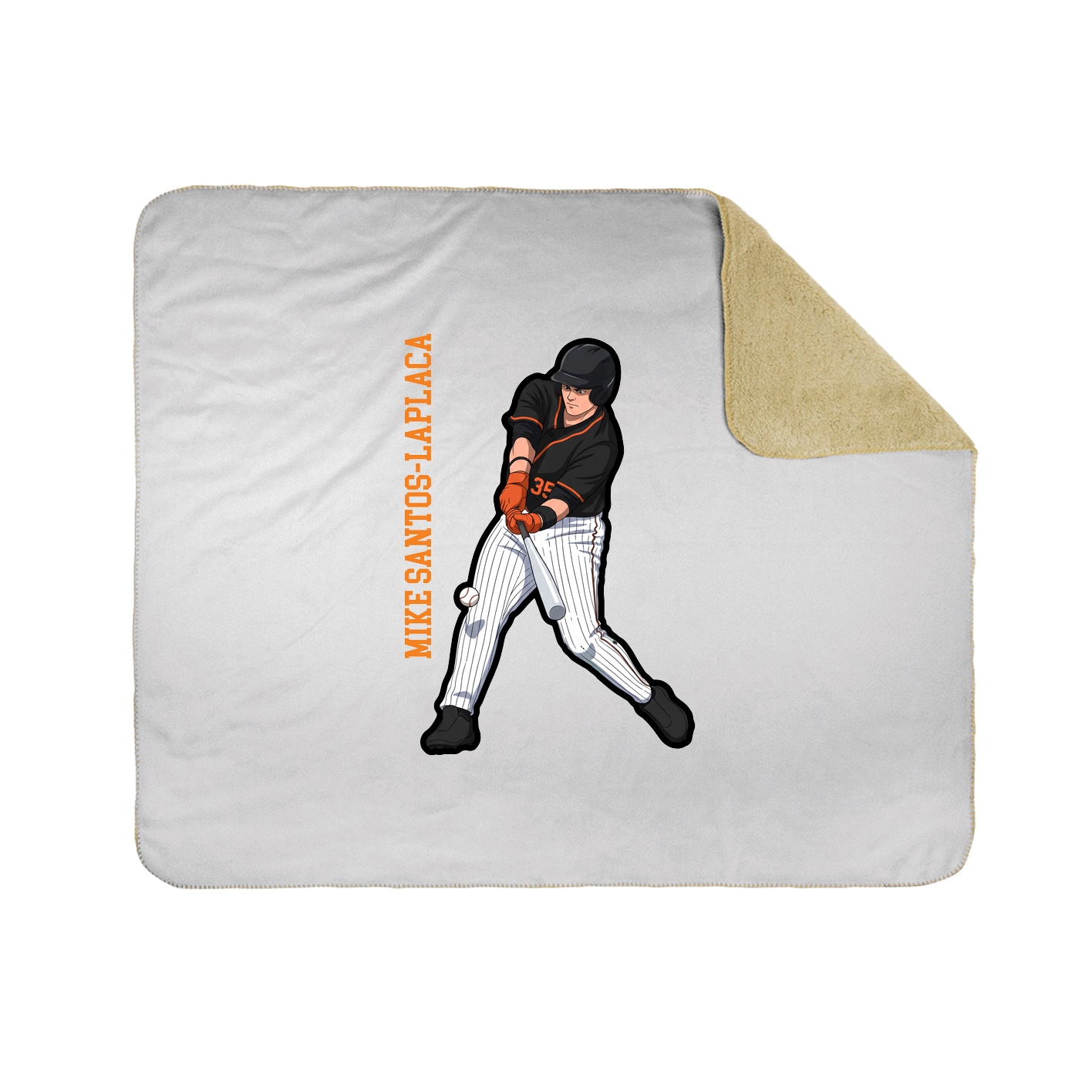 Throw Blanket — Name Vertical in White