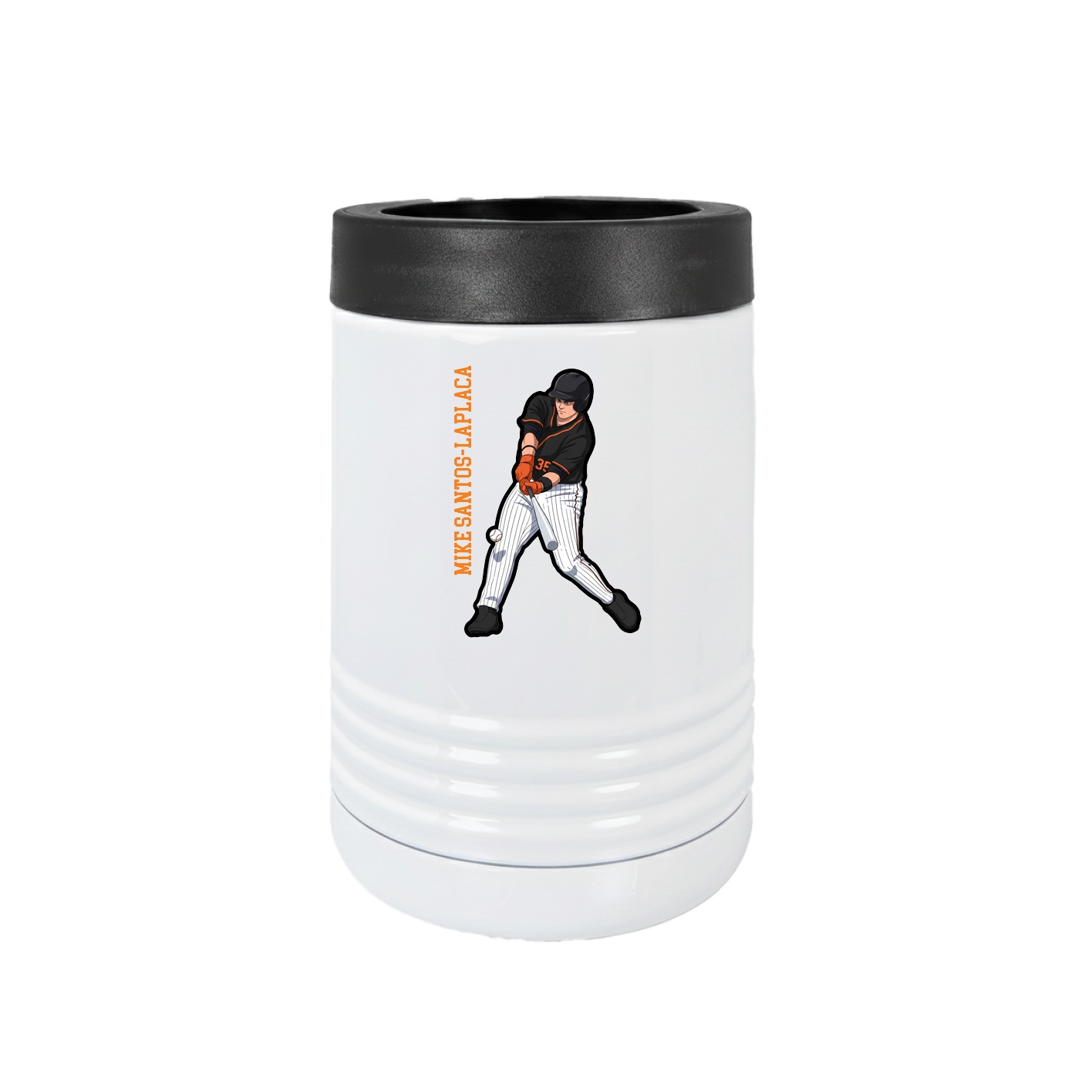 Beverage Holder — Name Vertical in White