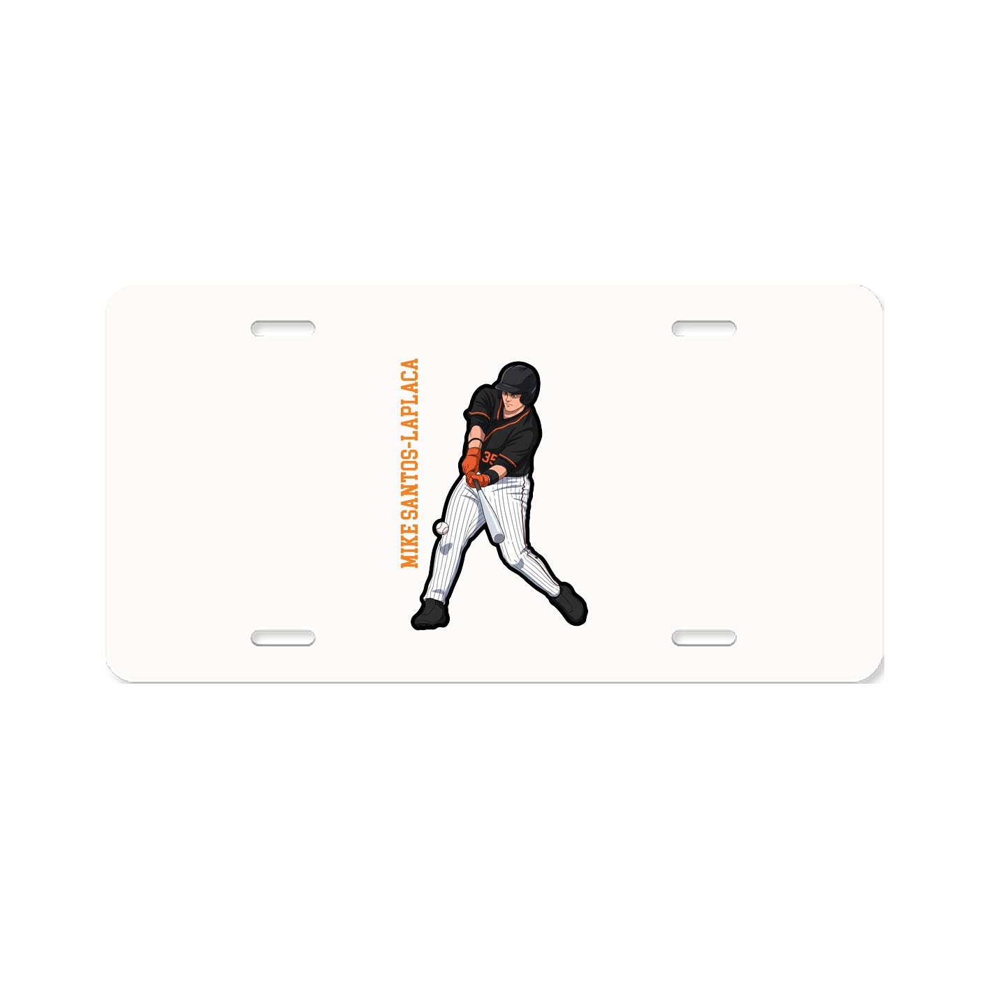 License Plate — Name Vertical in Classic