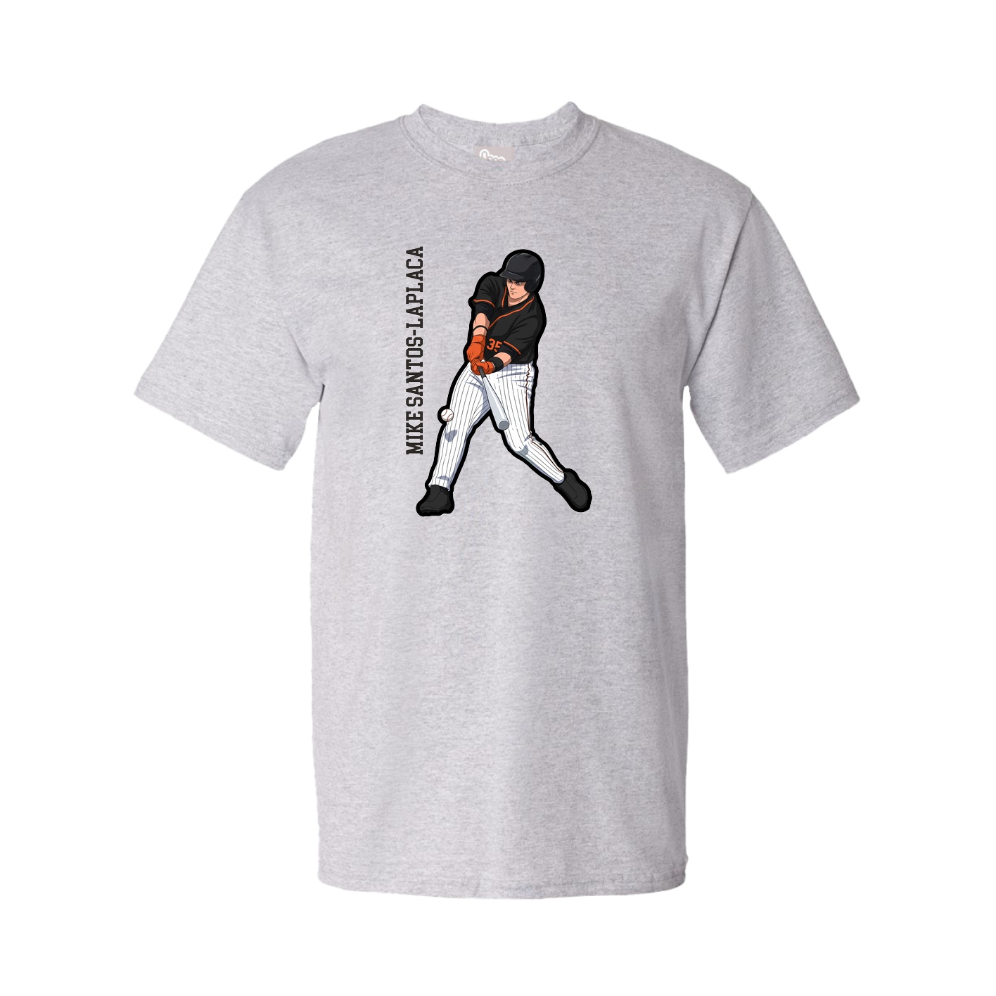 Tee — Name Vertical in Grey
