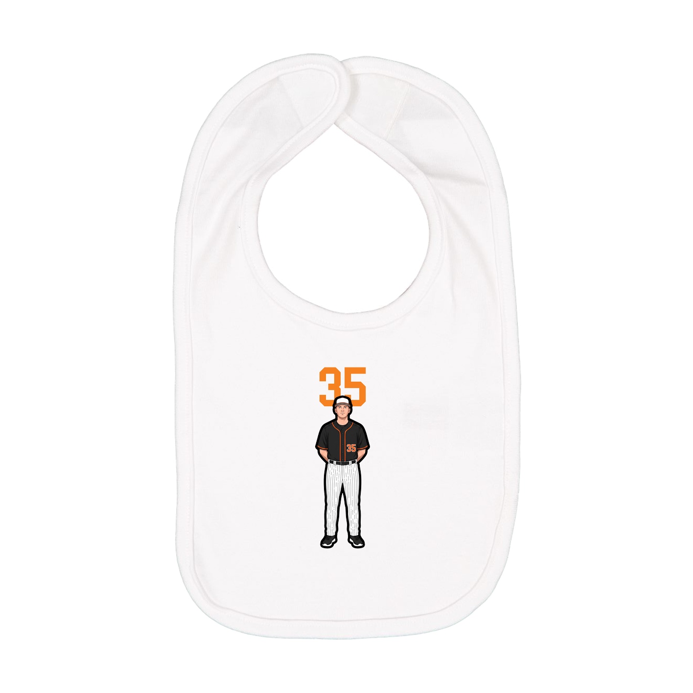 Infant Bib — Number Top in White