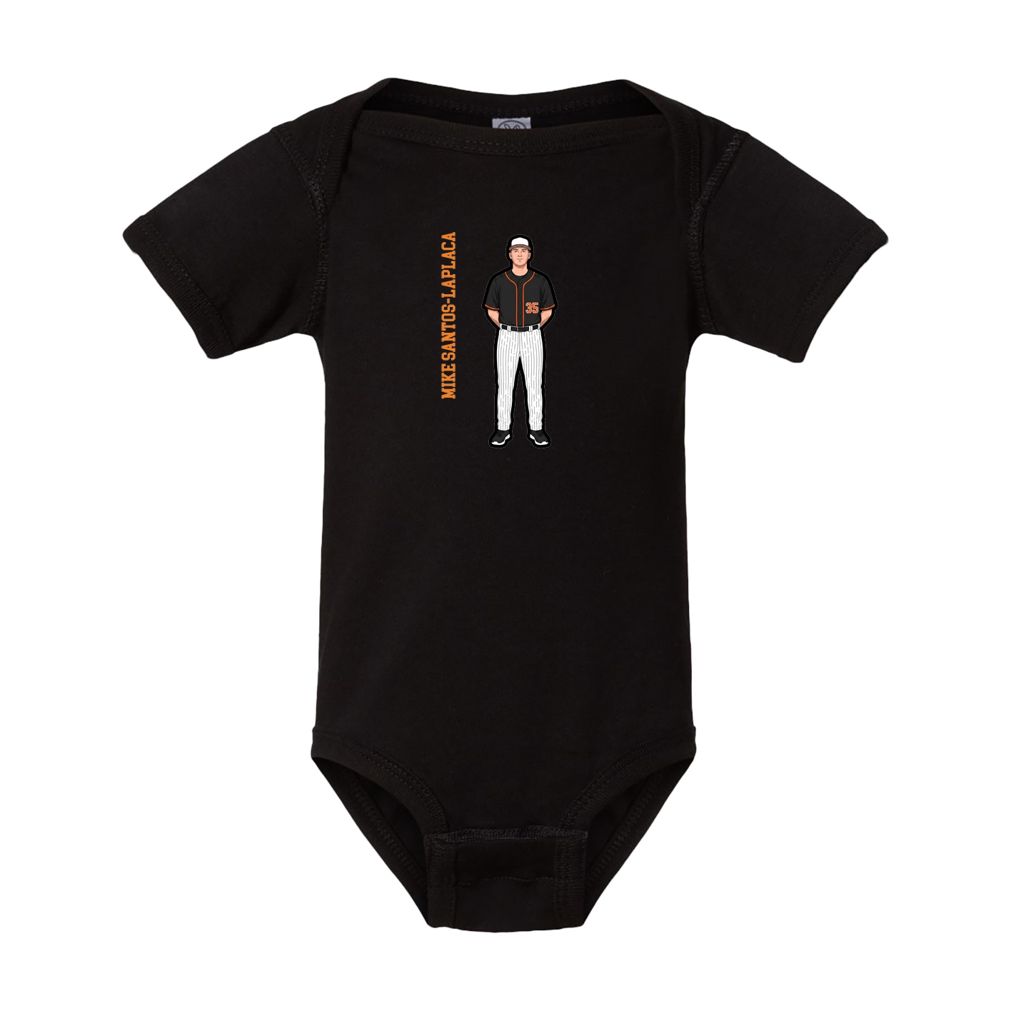 Baby Onesie — Name Vertical in Black