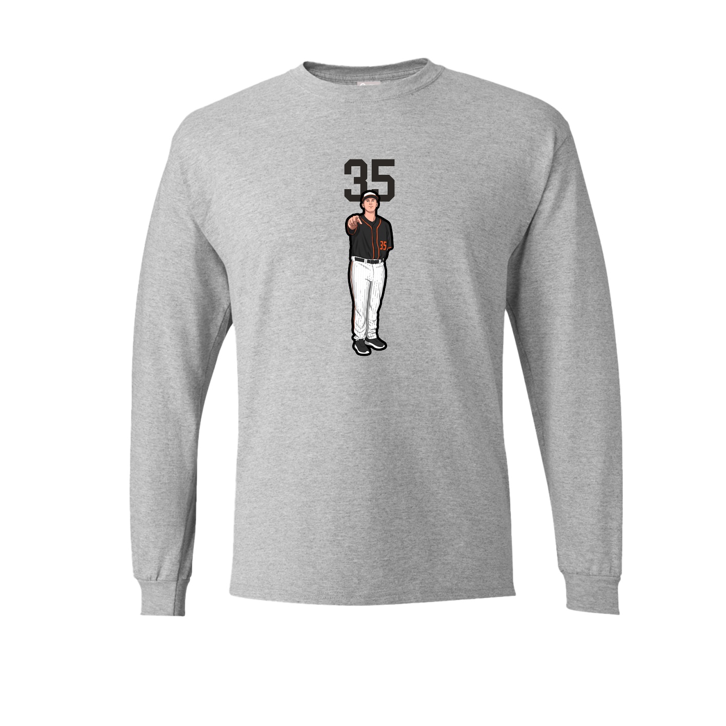 Long Sleeve Tee — Number Top in Grey
