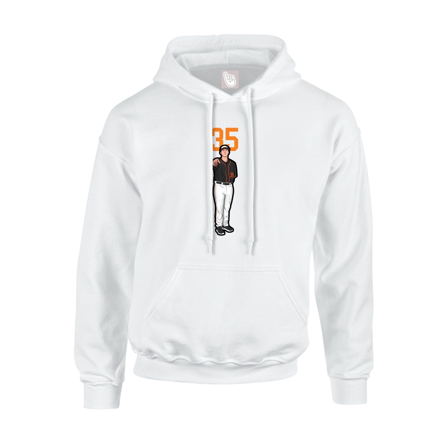 Youth Hoodie — Number Top in White