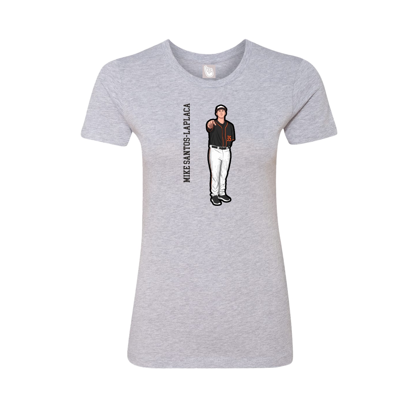 Womens Tee — Name Vertical in Grey