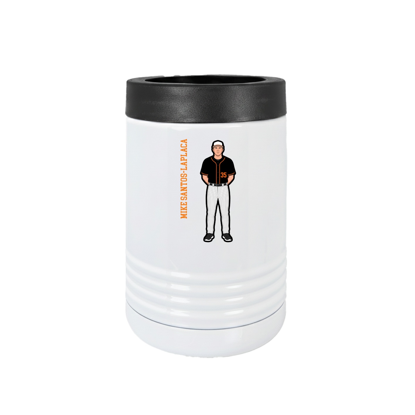 Beverage Holder — Name Vertical in White