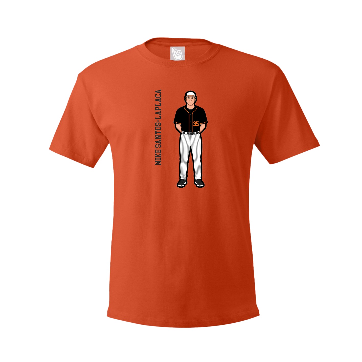 Tee — Name Vertical in Orange