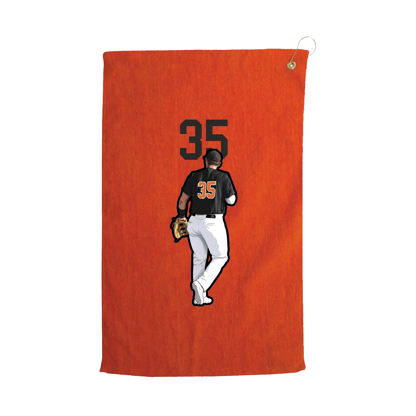 Golf Towel — Number Top in Orange