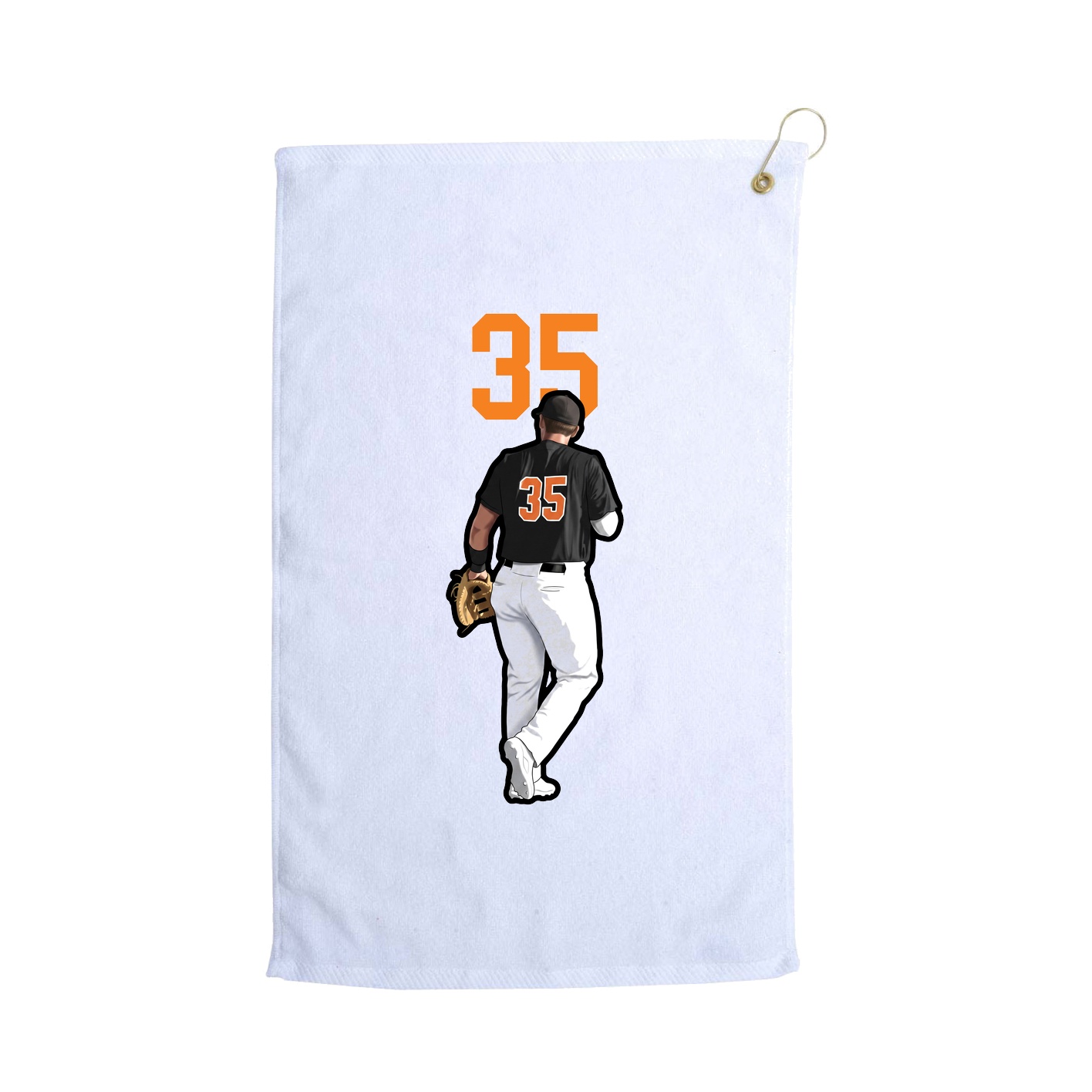 Golf Towel — Number Top in White