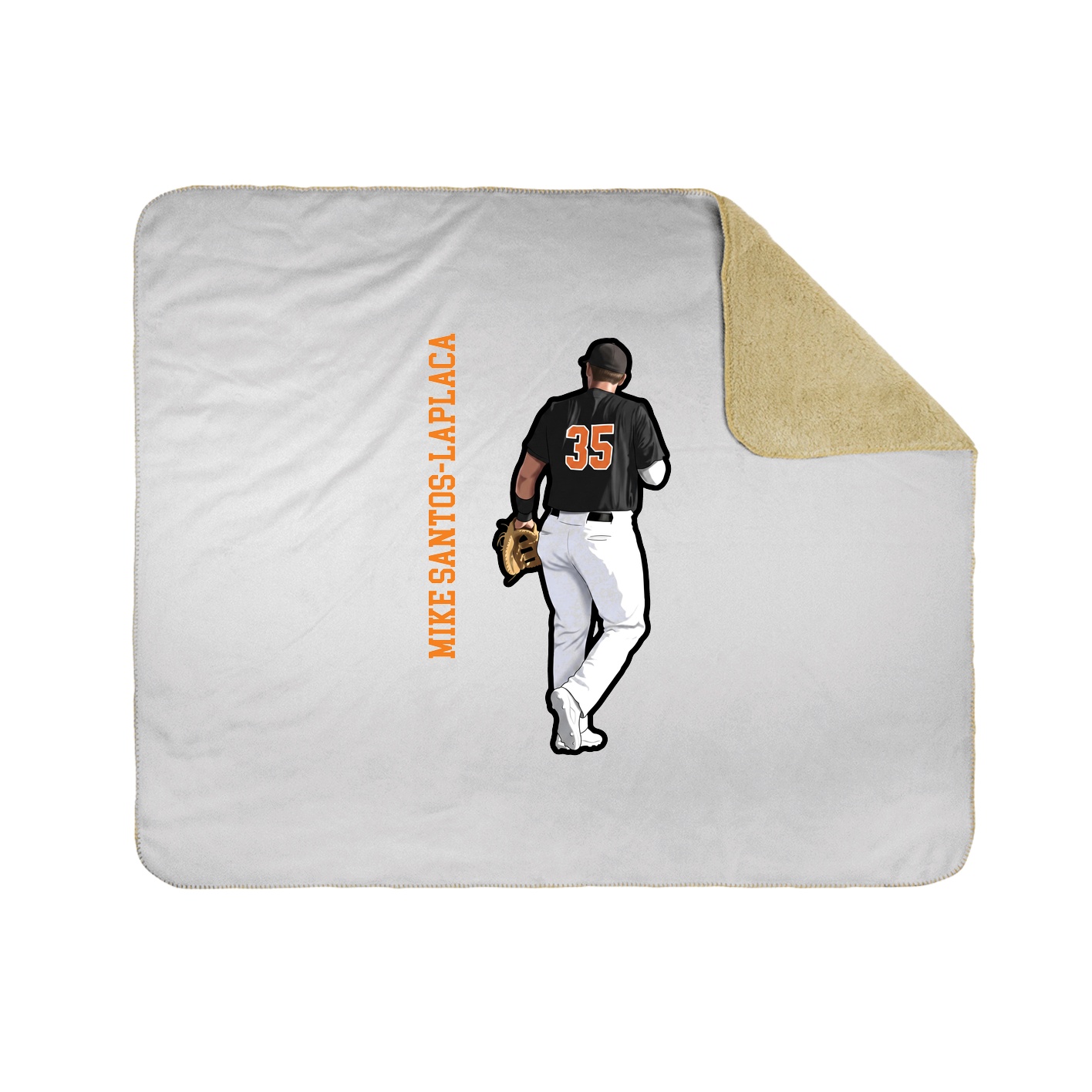Throw Blanket — Name Vertical in White