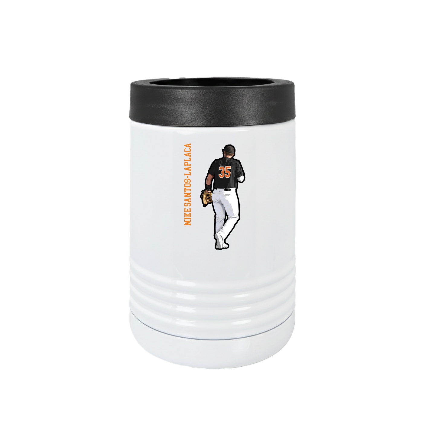 Beverage Holder — Name Vertical in White