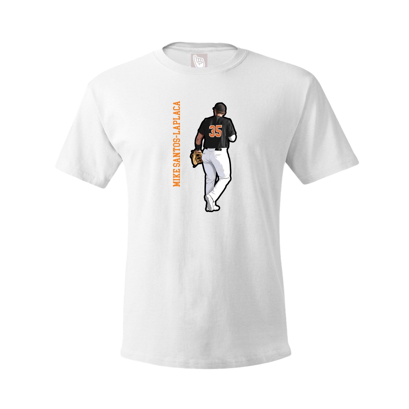 Youth Tee — Name Vertical in White