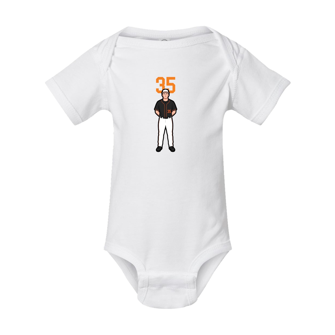 Baby Onesie — Number Top in White