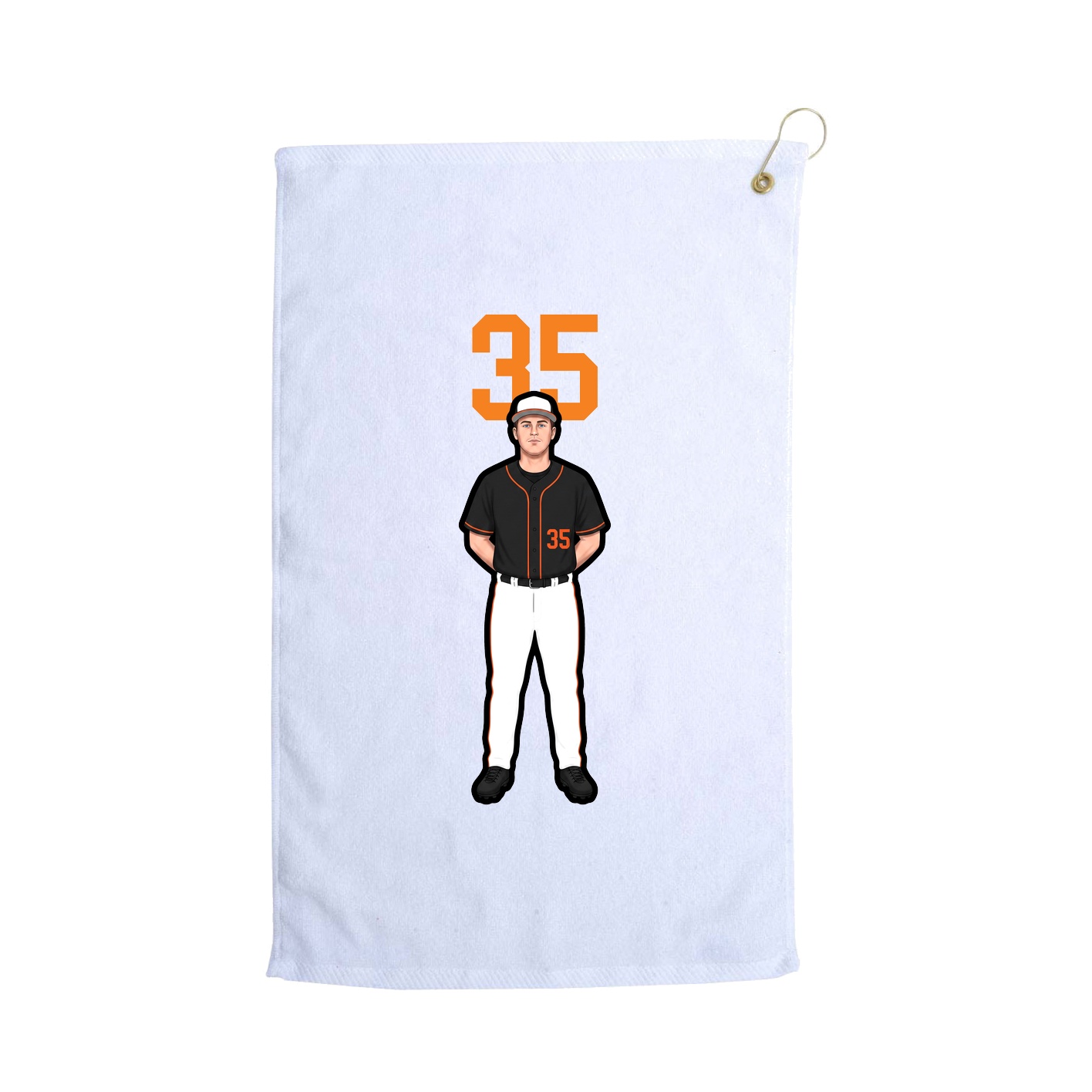 Golf Towel — Number Top in White