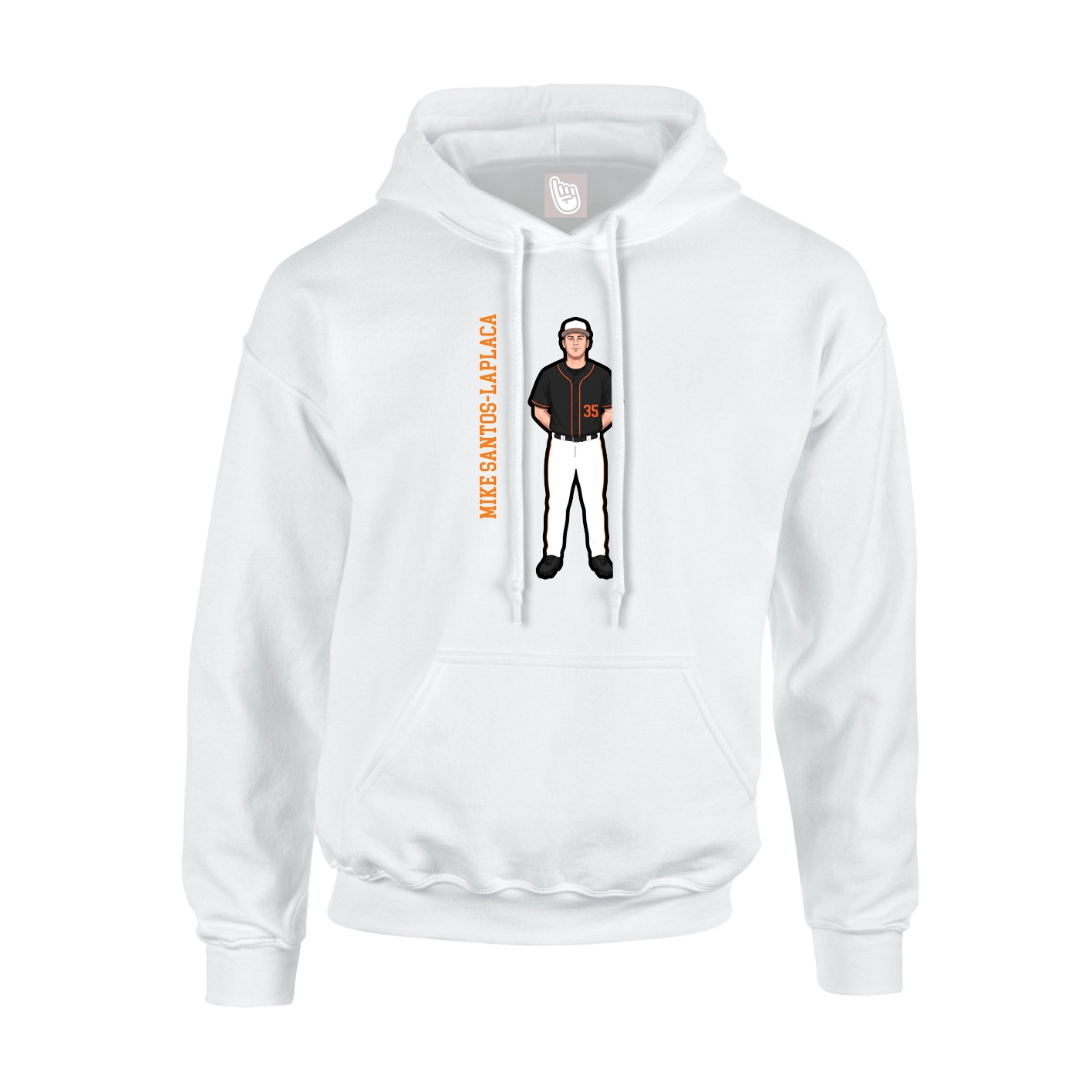 Youth Hoodie — Name Vertical in White