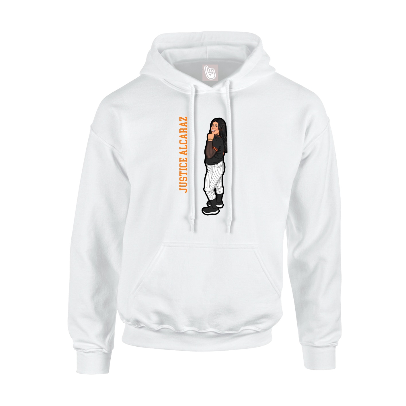 Hoodie — Name Vertical in White