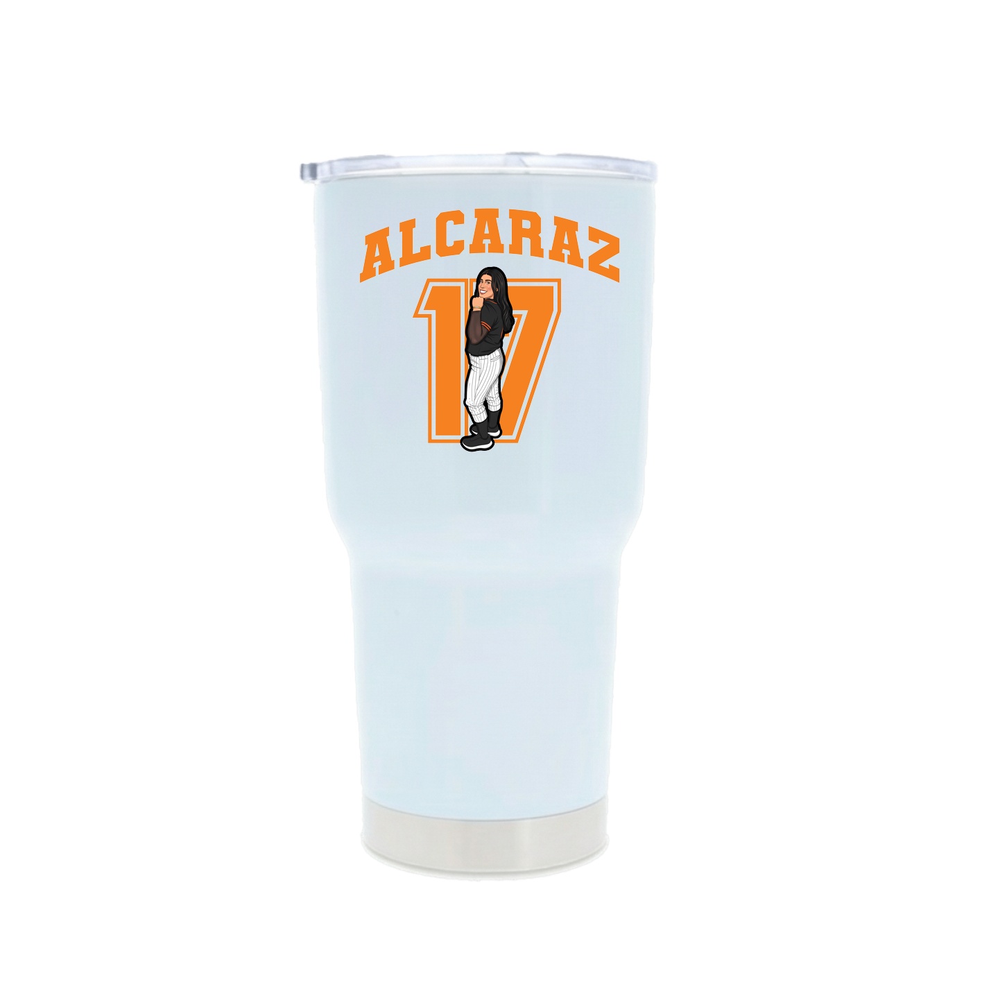30oz Stainless Steel Tumbler — Number in White