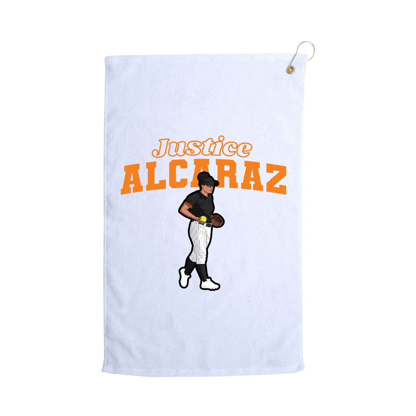 Golf Towel — Name Arch in White