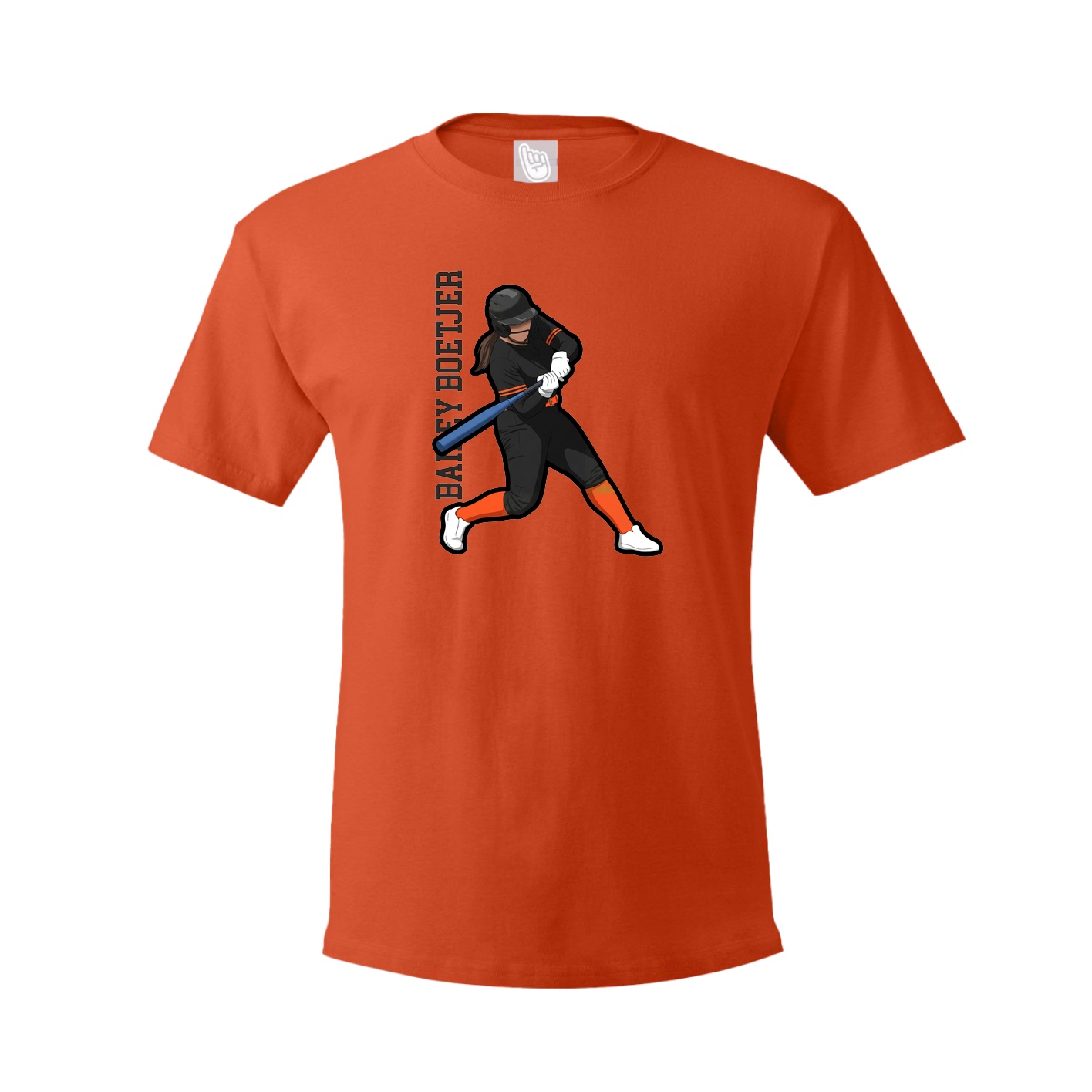 Tee — Name Vertical in Orange