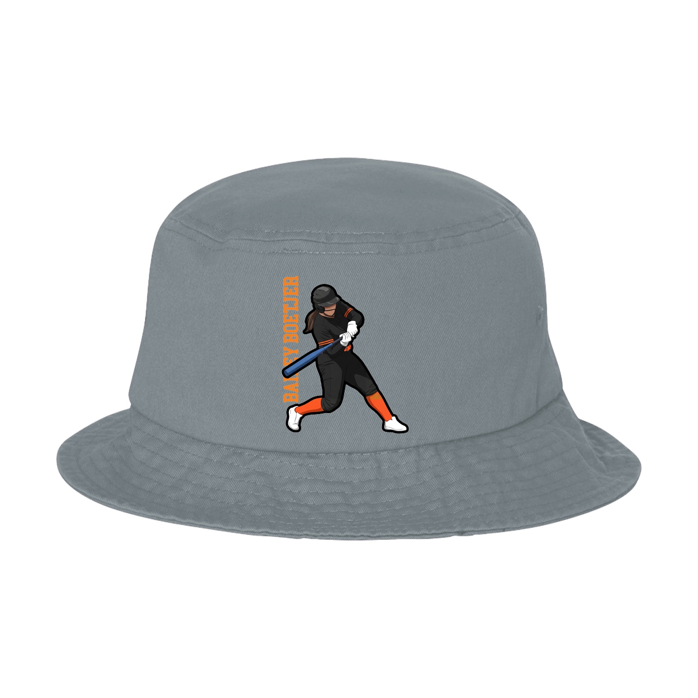 Bucket Cap — Name Vertical in Grey