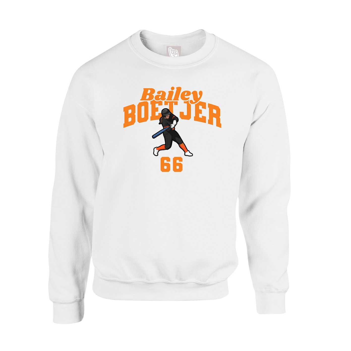 Fleece Crew — Signature Arch in White