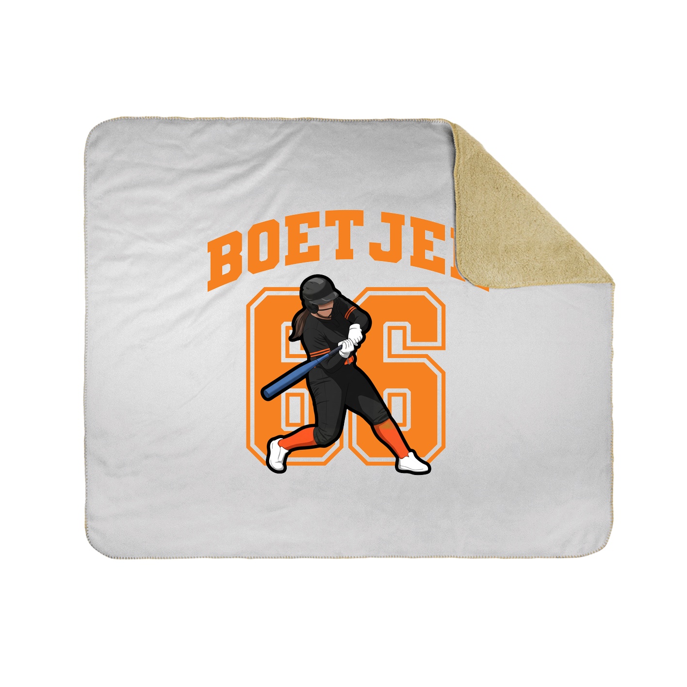 Throw Blanket — Number in White