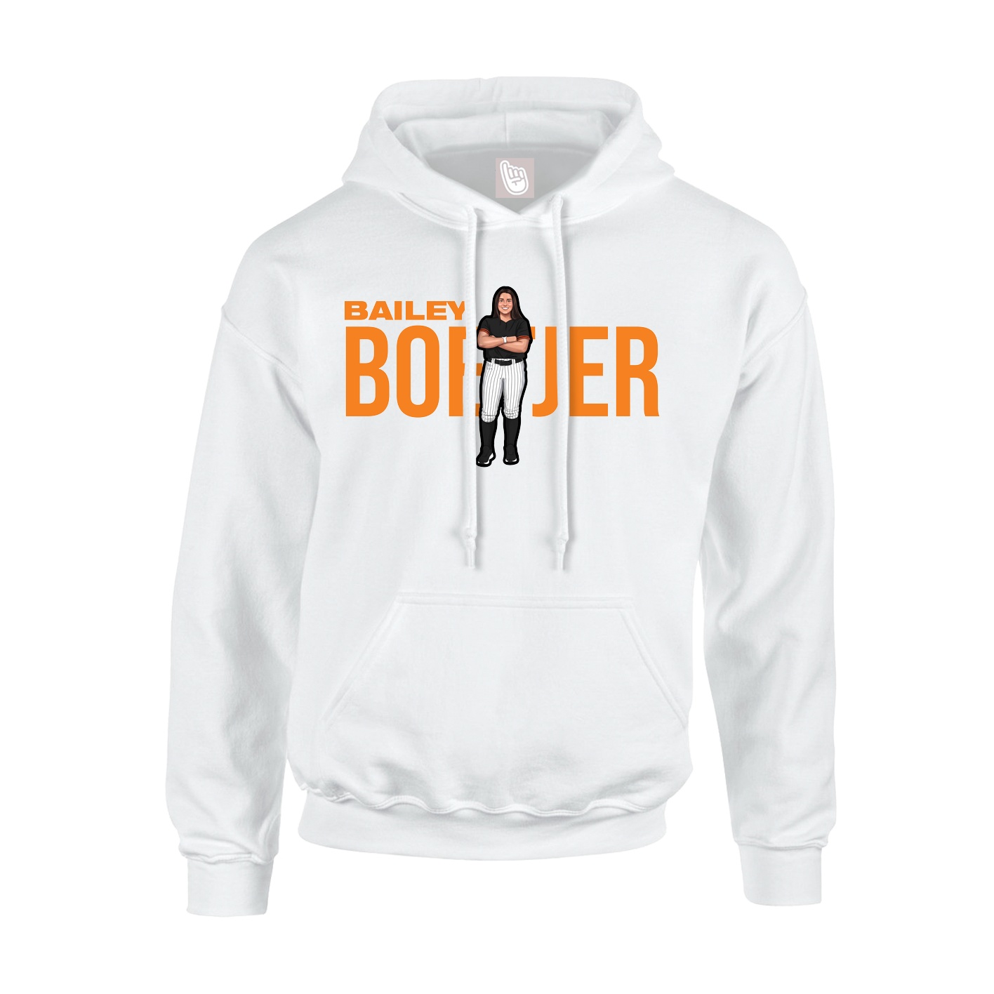Youth Hoodie — Player Name in White