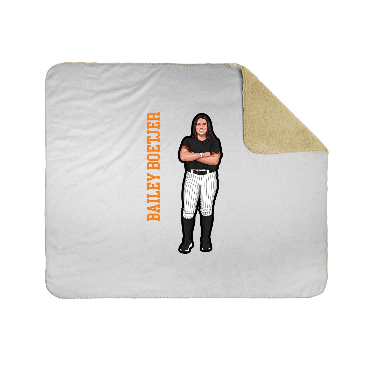 Throw Blanket — Name Vertical in White