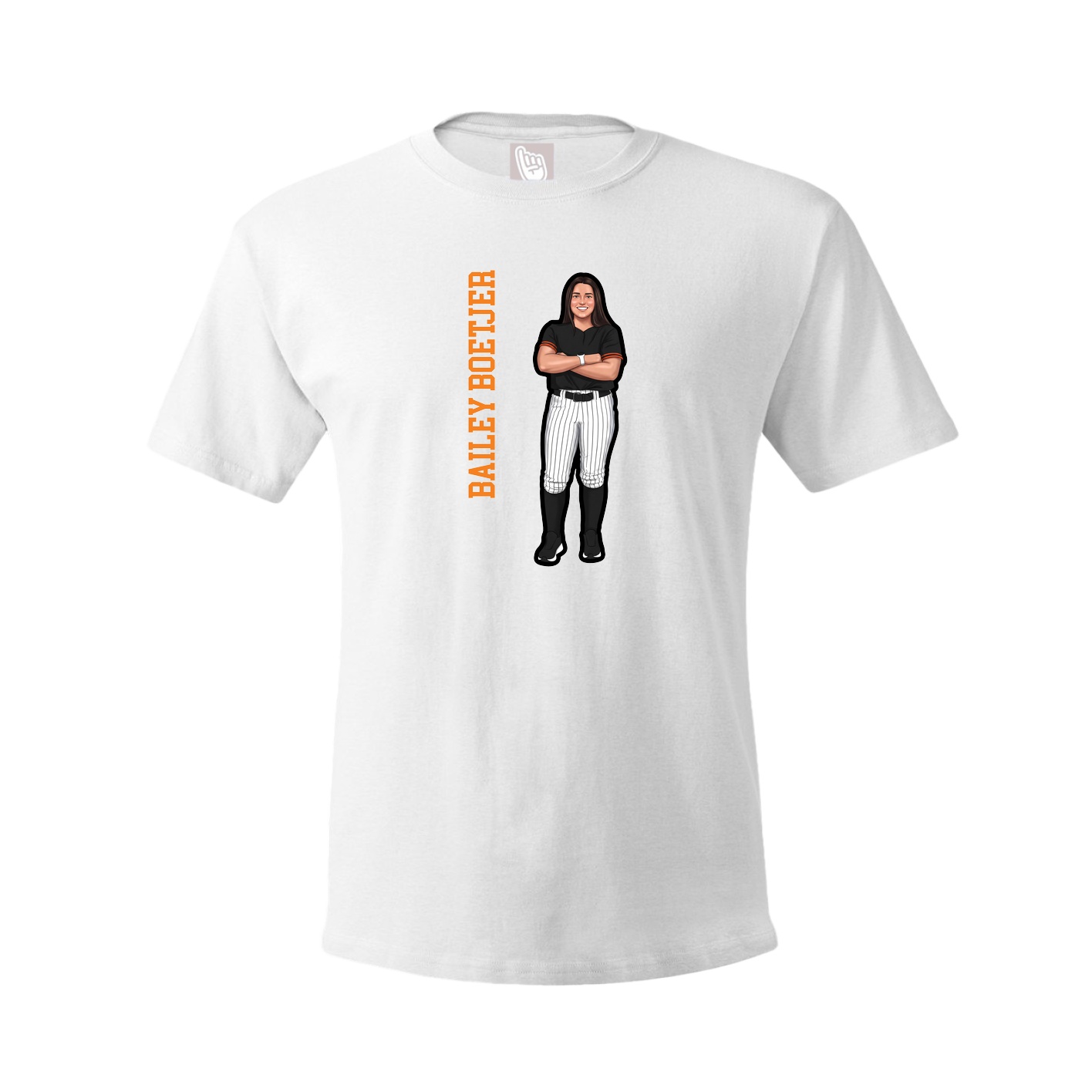 Tee — Name Vertical in White
