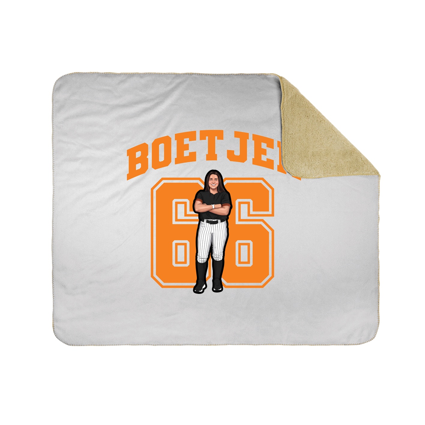 Throw Blanket — Number in White