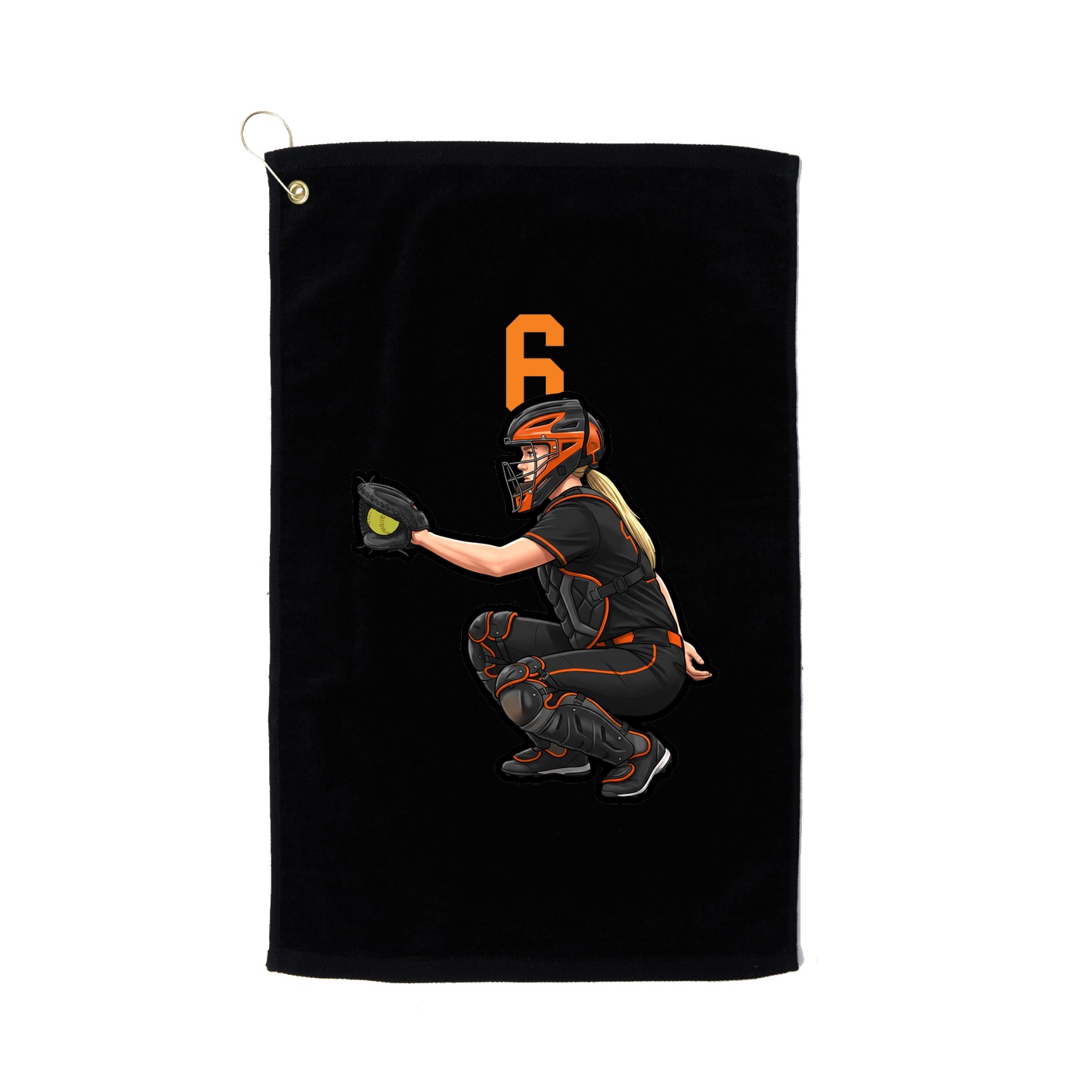 Golf Towel — Number Top in Black